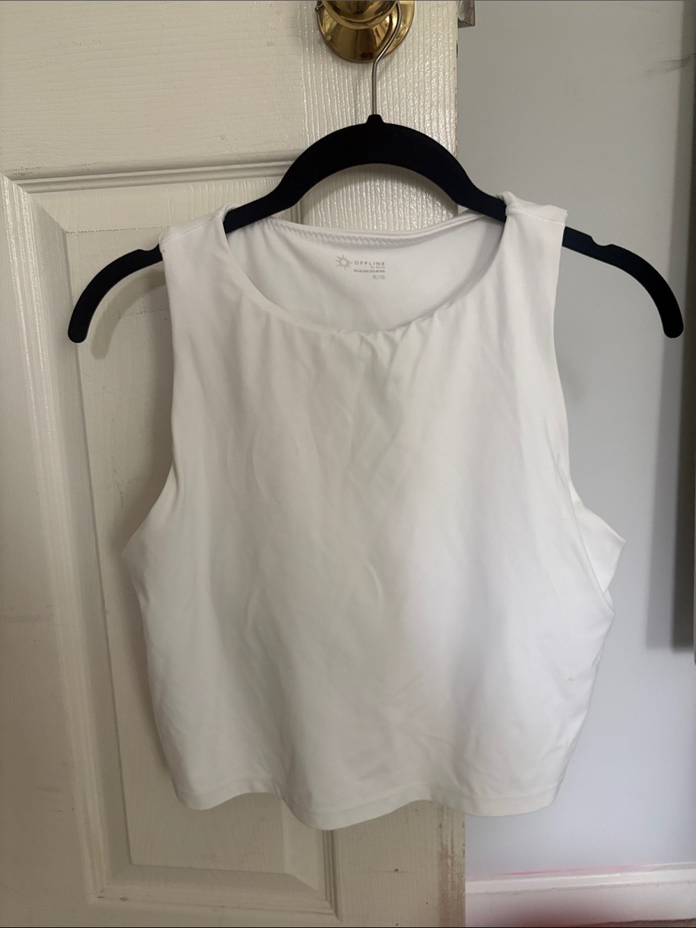 Aerie White Sleeveless Crop Tank Top